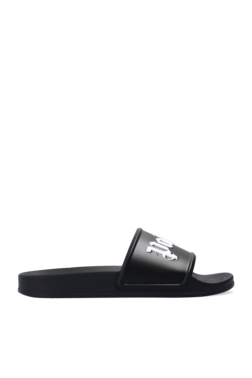 ★関税送料込★【Palm Angels】白マキシロゴ ブラック スリッパ palm 1 Sneakers | Slides with logo Palm Angels